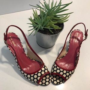 ♠️ Kate Spade Kitten Heel Peep Toe Slingback ♠️